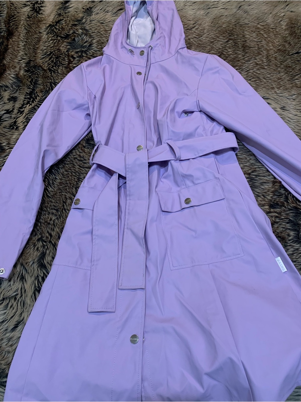 RAINS Curve Long Jacket Size XXS/XS Color Lavender
NWOT